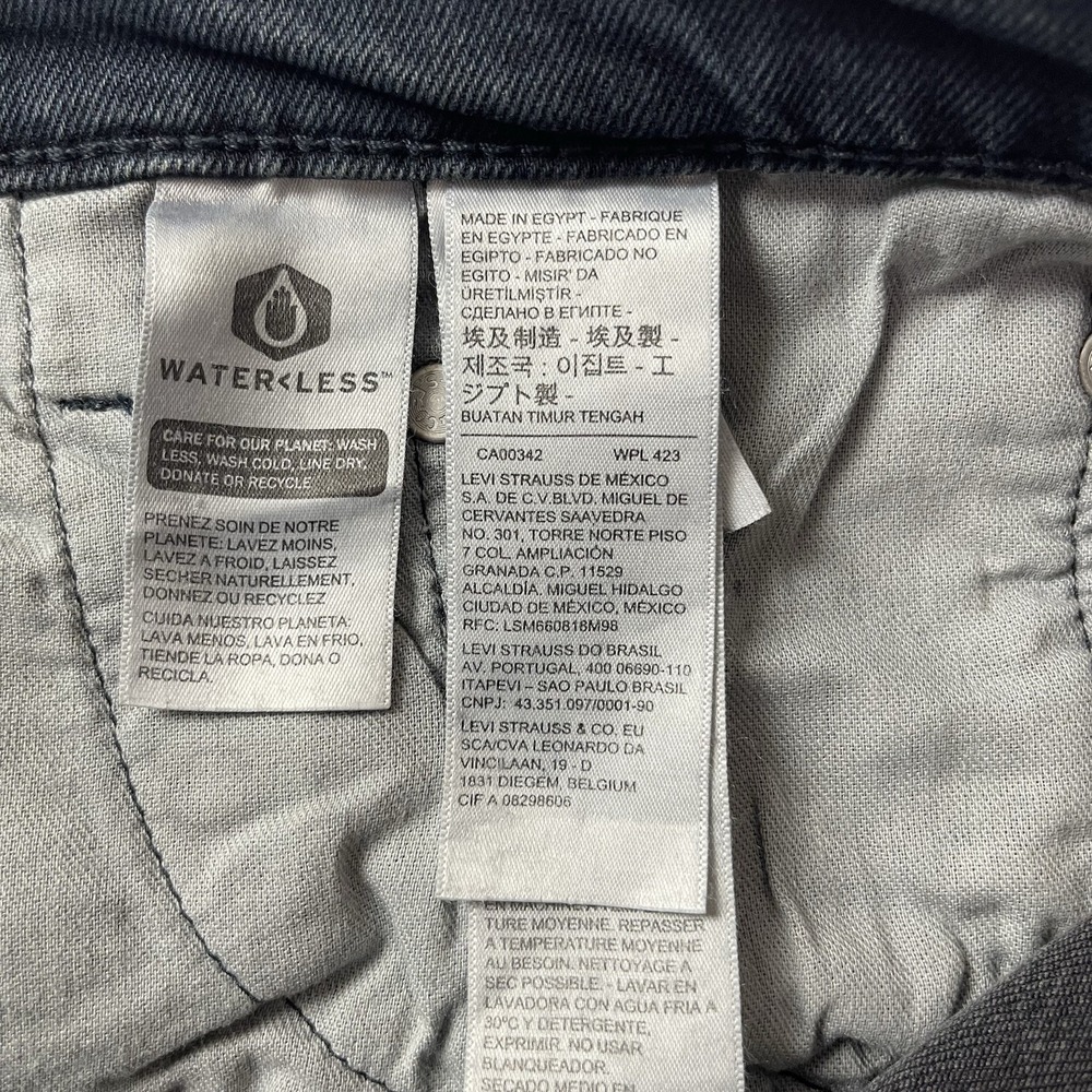 Levis 511 Jeans Men 32x34 Black Slim Fit Dark Wash Stretch Denim Grunge Goth NEW - Picture 5 of 10